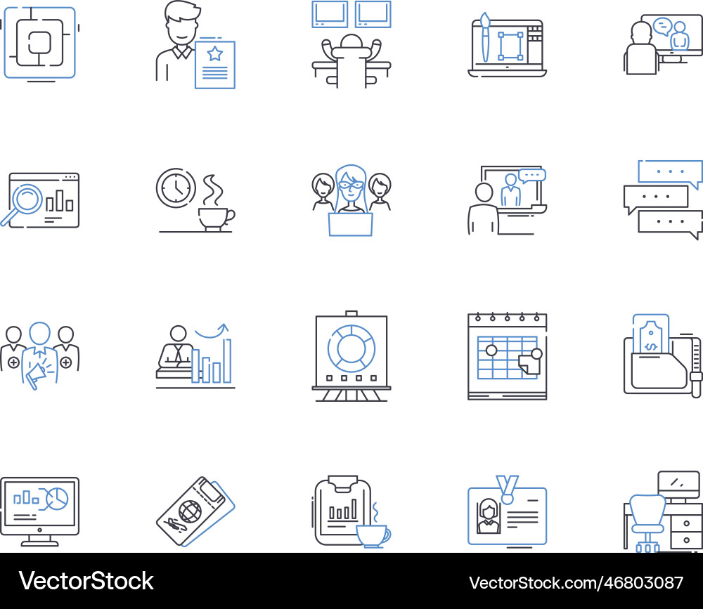 Development unit line icons collection innovation Vector Image