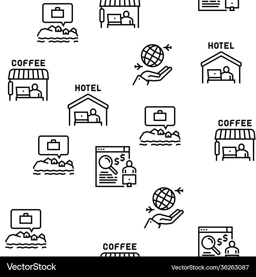 Digital nomad worker seamless pattern Digital nomad worker seamless pattern vector image