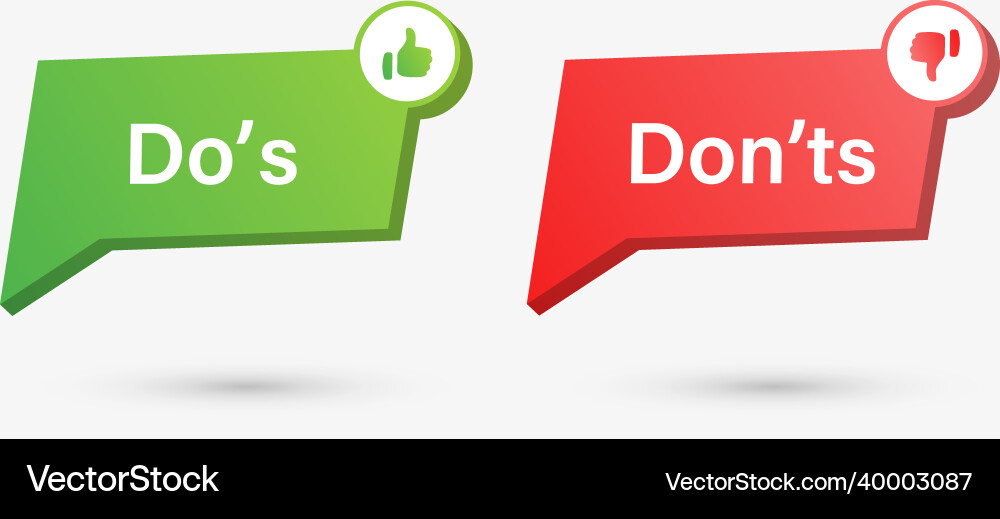 Do this and dont with 3d bubble frame Vector Image