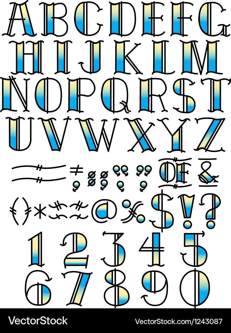Elegant Script Typefaces vector image