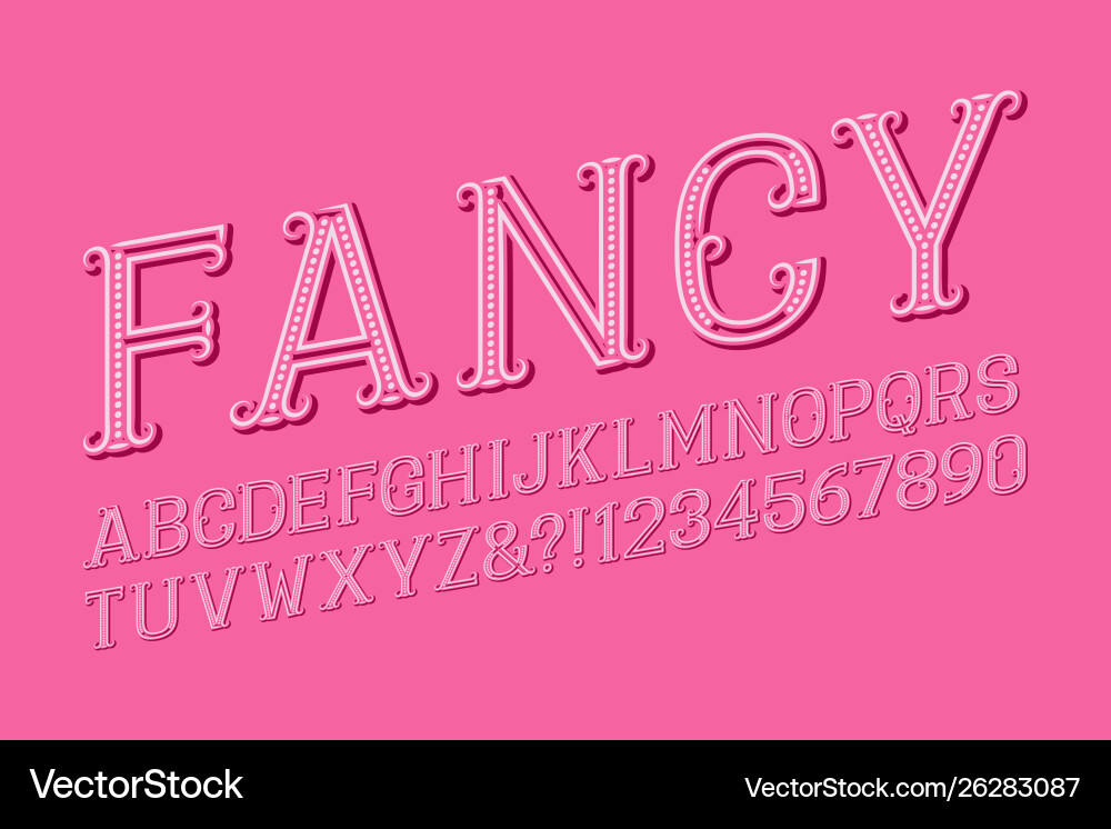 Fancy letters and numbers in festive style Fancy letters and numbers in festive style vector image