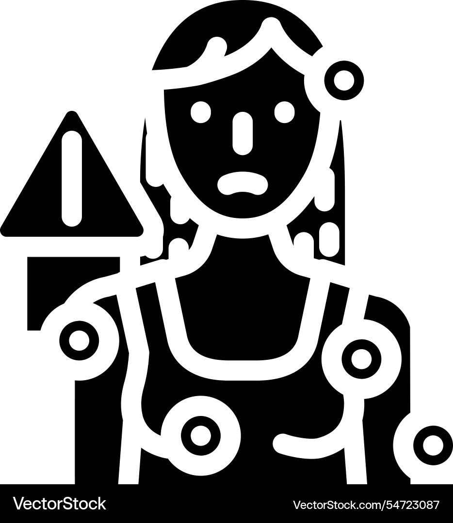 Fibromyalgie Frau Krankheit Glyphen-Ikone Fibromyalgie Frau Krankheit Glyphen-Ikone vektorbild