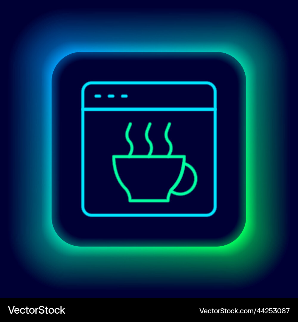 Glowing neon line software web developer Glowing neon line software web developer vector image