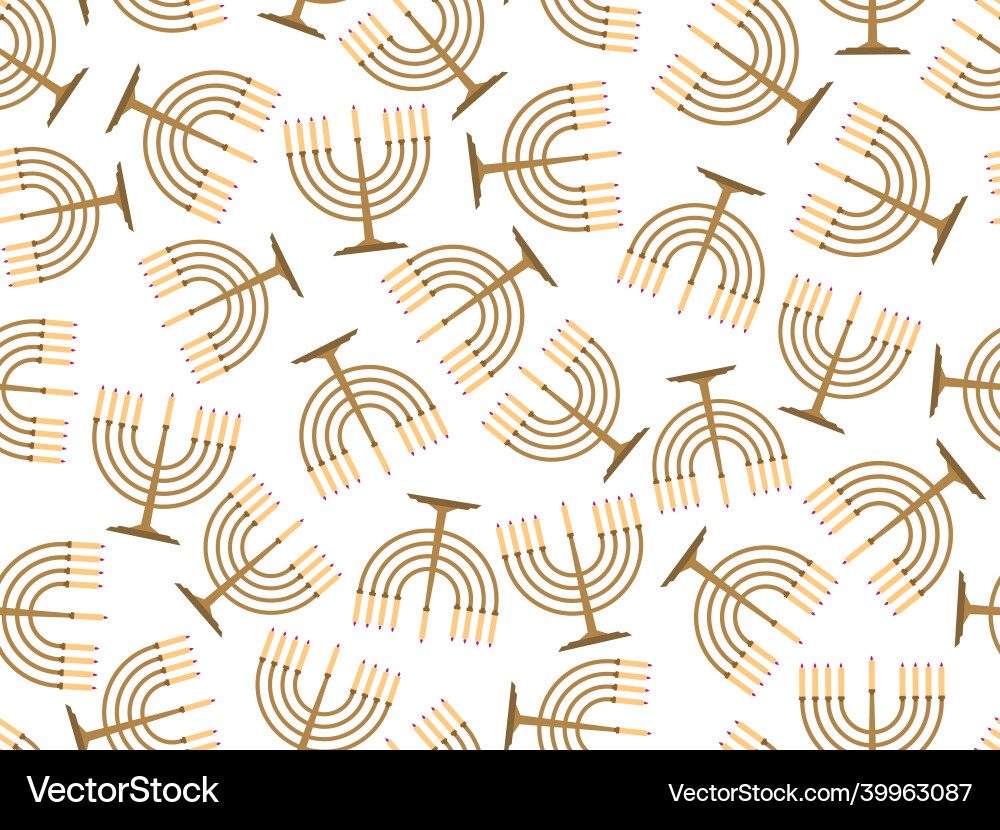 Hanukkah seamless pattern with menorah nine Hanukkah seamless pattern with menorah nine vector image