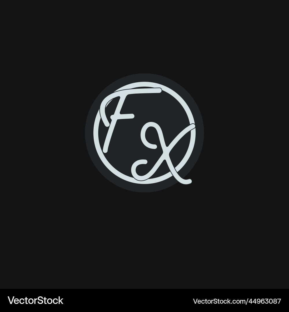 Initials fx logo monogram with simple circle line Vector Image