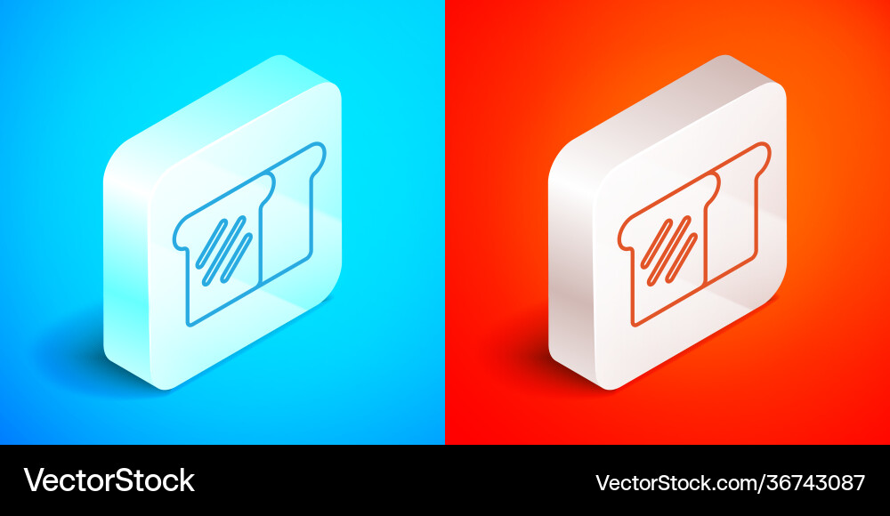 Isometric line bread toast for sandwich piece Isometric line bread toast for sandwich piece vector image