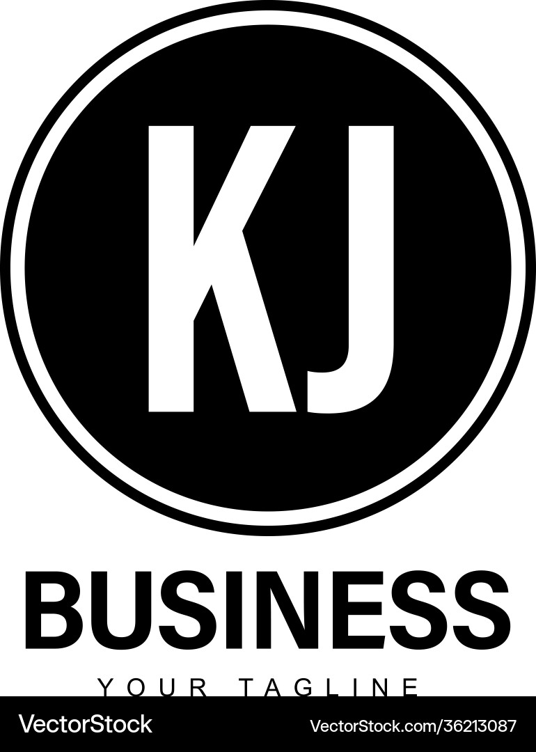 Kj initial a logo design with abstract style Kj initial a logo design with abstract style Vector Image