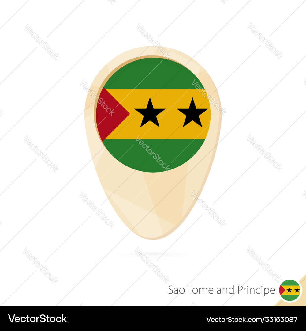Map pointer with flag sao tome and principe Map pointer with flag sao tome and principe Vector Image