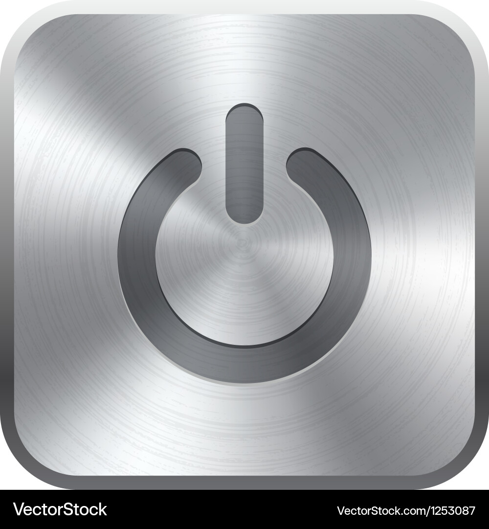 Metallic Circular Button vector image