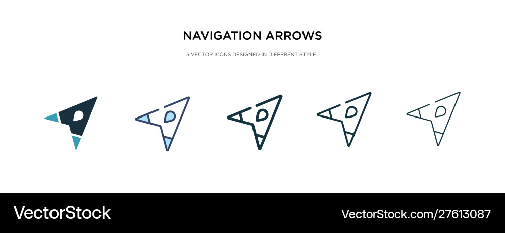 Navigation arrows icon in different style two Navigation arrows icon in different style two Vector Image