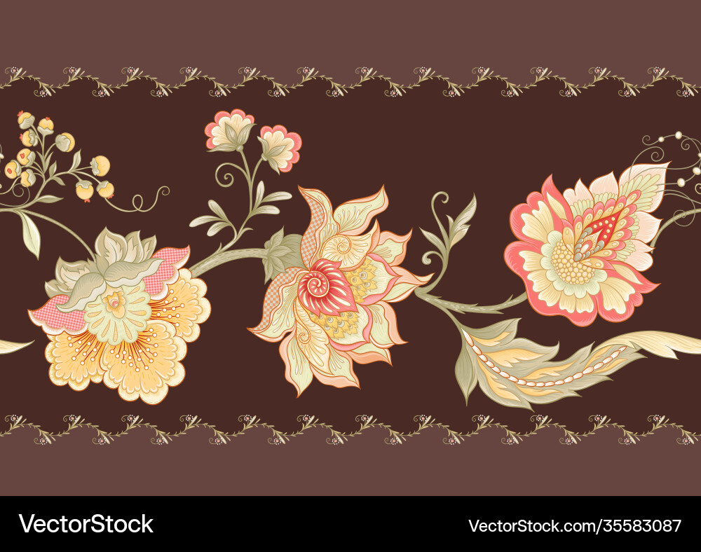 Seamless pattern with stylized ornamental flowers Seamless pattern with stylized ornamental flowers vector image