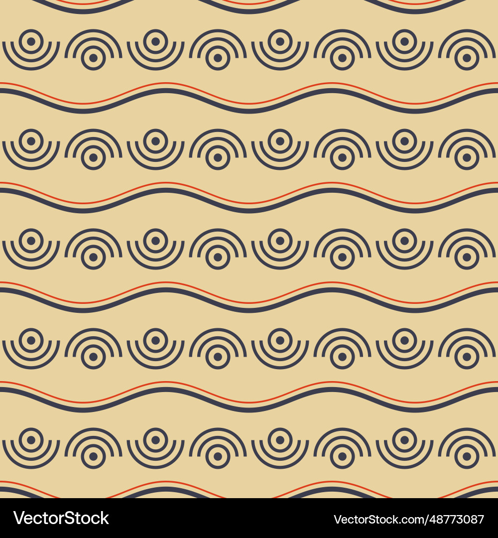 Seamless pattern with wavy lines half circles Seamless pattern with wavy lines half circles vector image