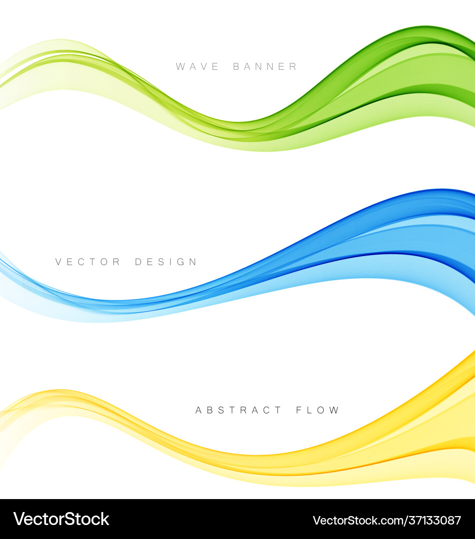 Set color abstract wave design element Set color abstract wave design element vector image