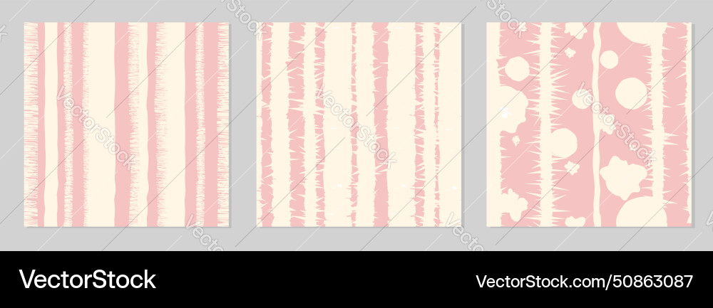 Set of three seamless colorful striped patterns Vector Image