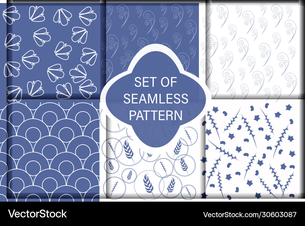 Set ornamental seamless patterns endless vector image