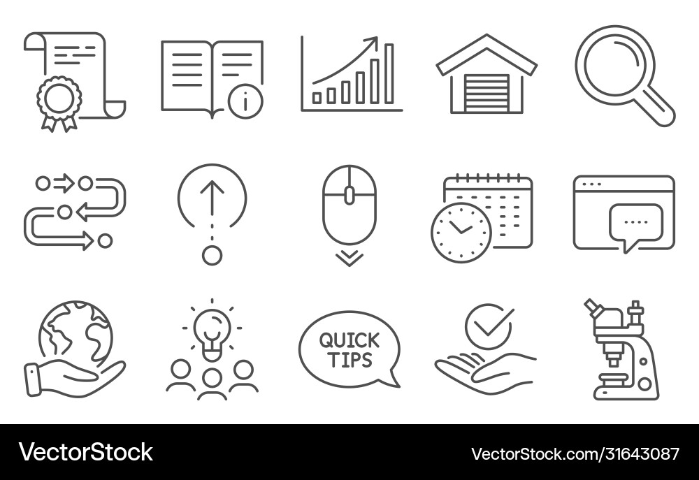 Set technology icons such as graph chart Set technology icons such as graph chart vector image
