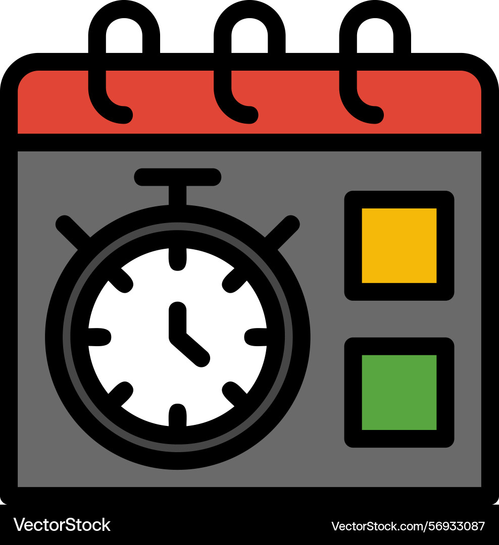 Timeblock line filled style icon design Vector Image