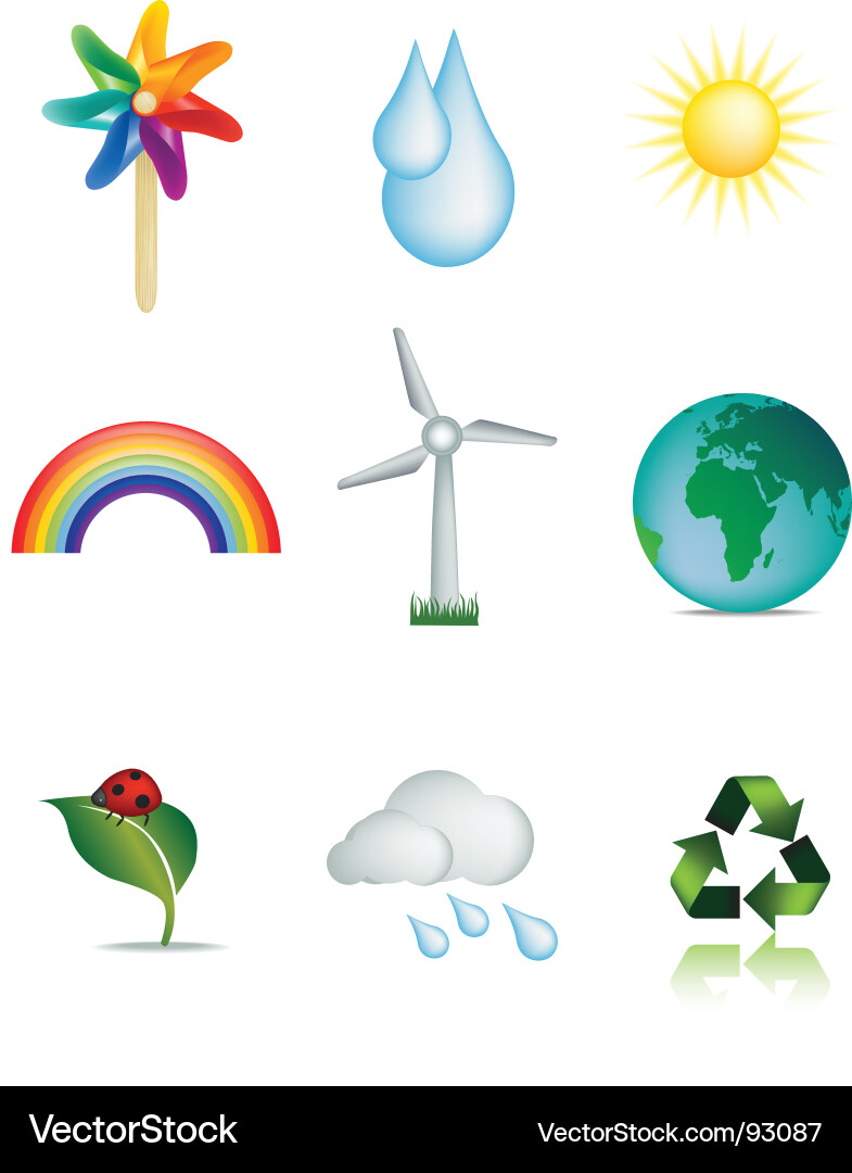 Weather and Nature Icons Vector Image