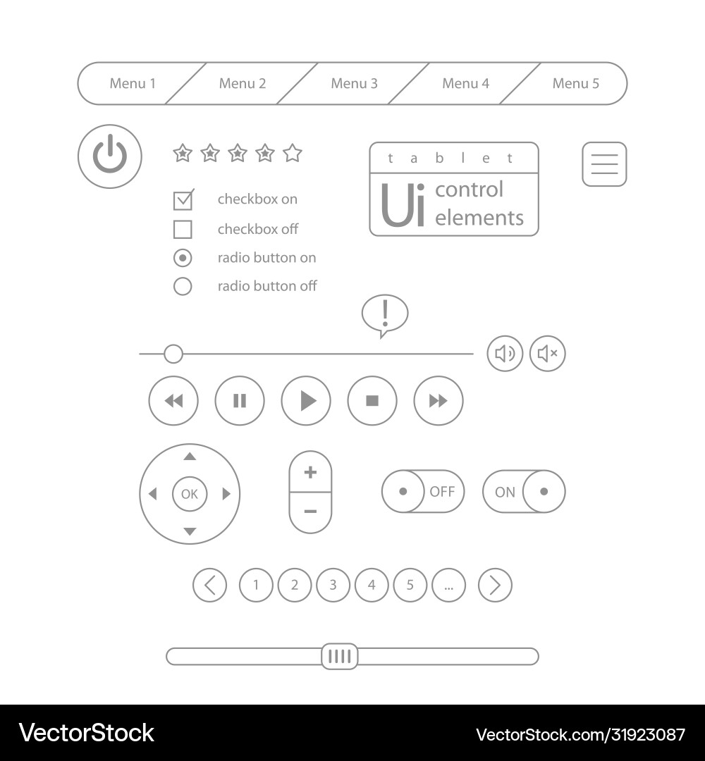 Web ui elements design gray Web ui elements design gray vector image
