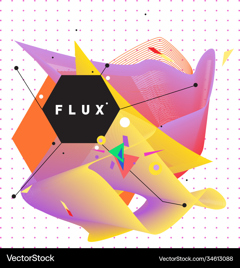 3d colorful wave background dynamic flux effect 3d colorful wave background dynamic flux effect Vector Image