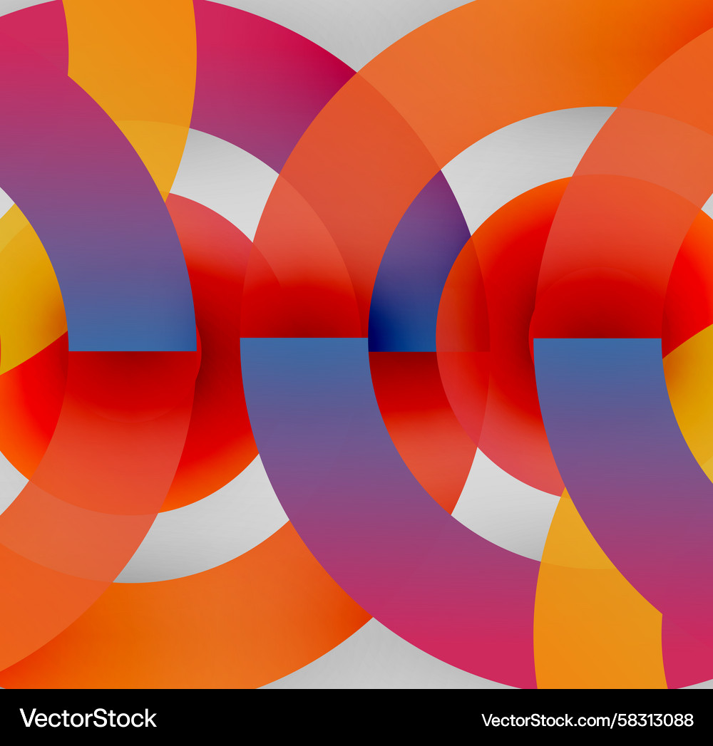 Abstract composition overlapping colorful arcs Abstract composition overlapping colorful arcs Vector Image
