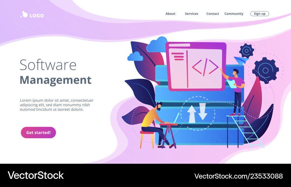 Big data developerconcept landing page Big data developerconcept landing page Vector Image