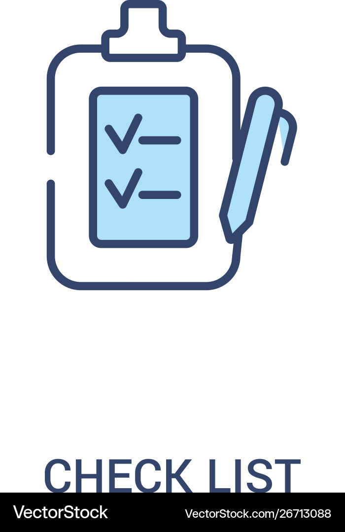 Check list concept 2 colored icon simple line Check list concept 2 colored icon simple line vector image