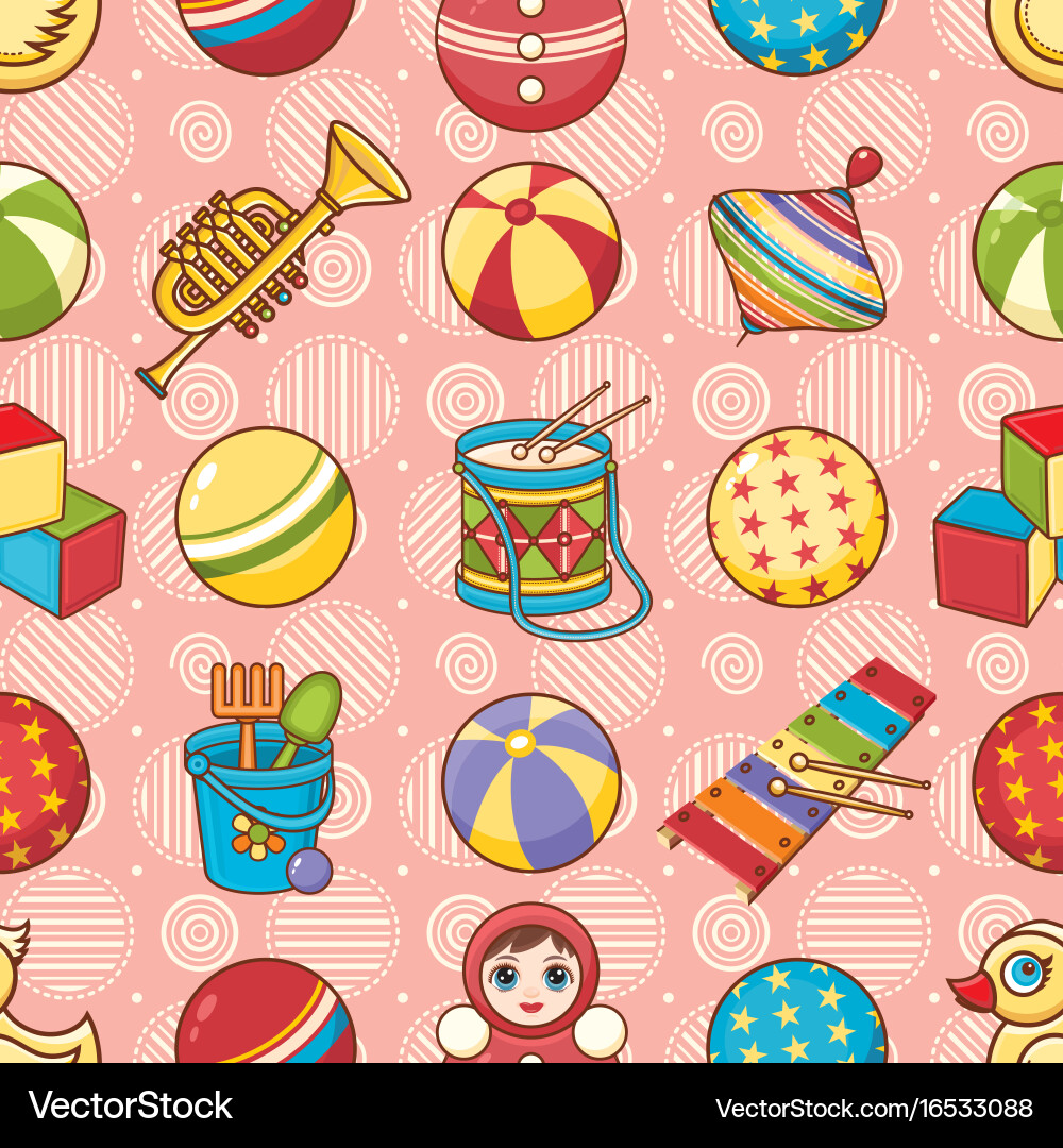 Child toy seamless pattern design element vector image