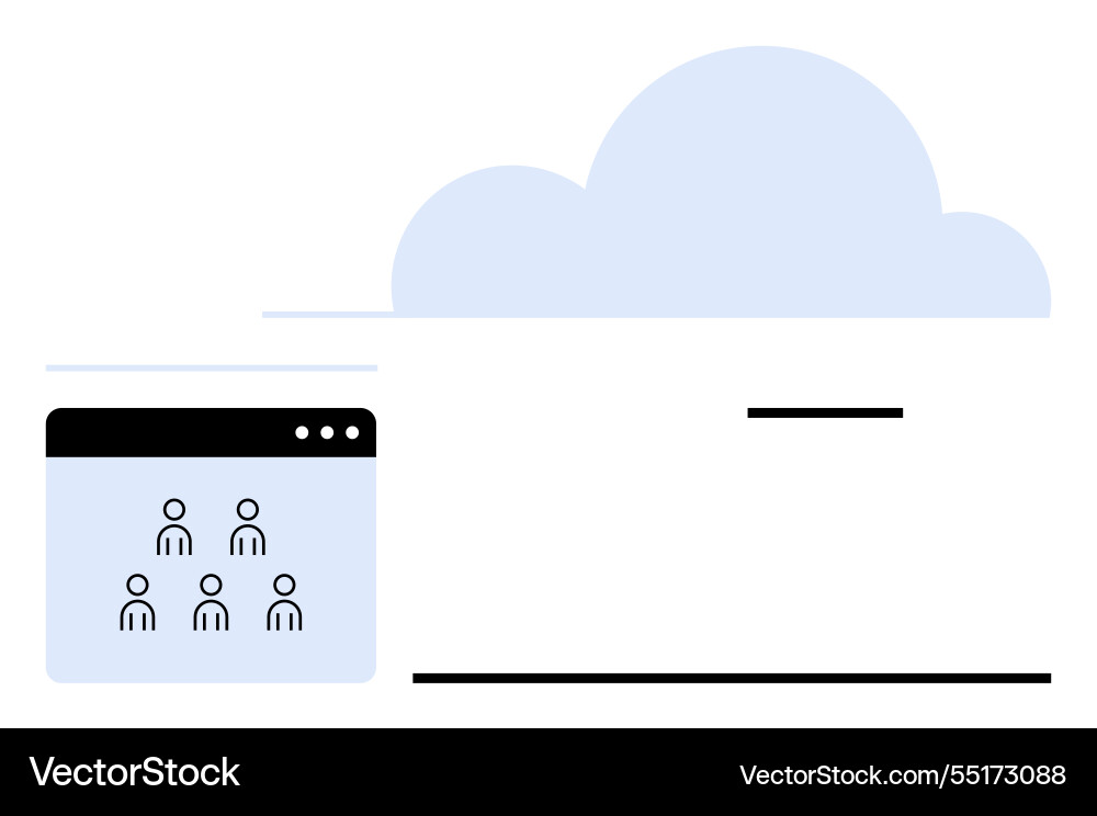 Cloud computing with online user collaboration Vector Image