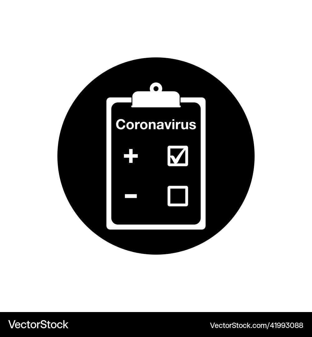 Corona virus report test icon rounded button vector image