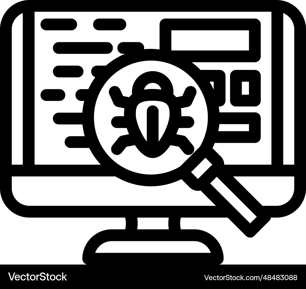 Debugging code software line icon Debugging code software line icon vector image