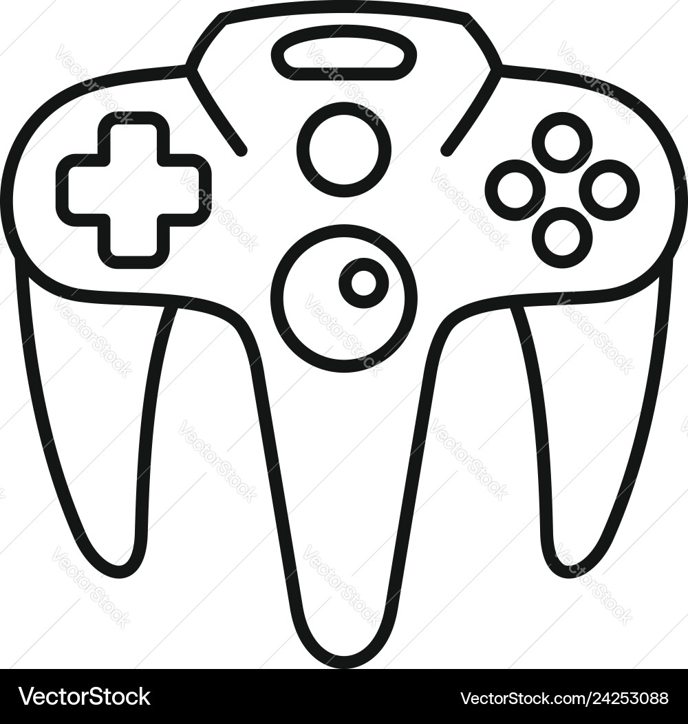 Futuristic game controller icon outline style Futuristic game controller icon outline style vector image