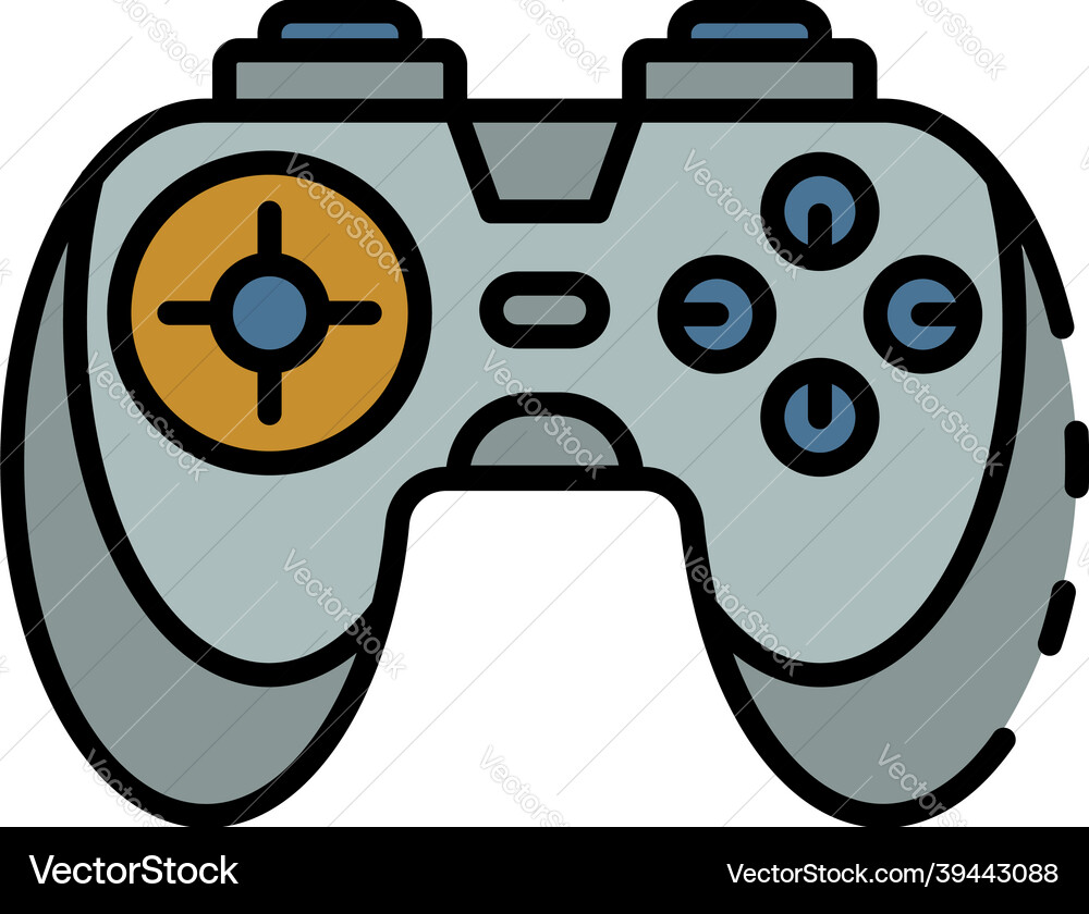 Game controller icon color outline Game controller icon color outline Vector Image