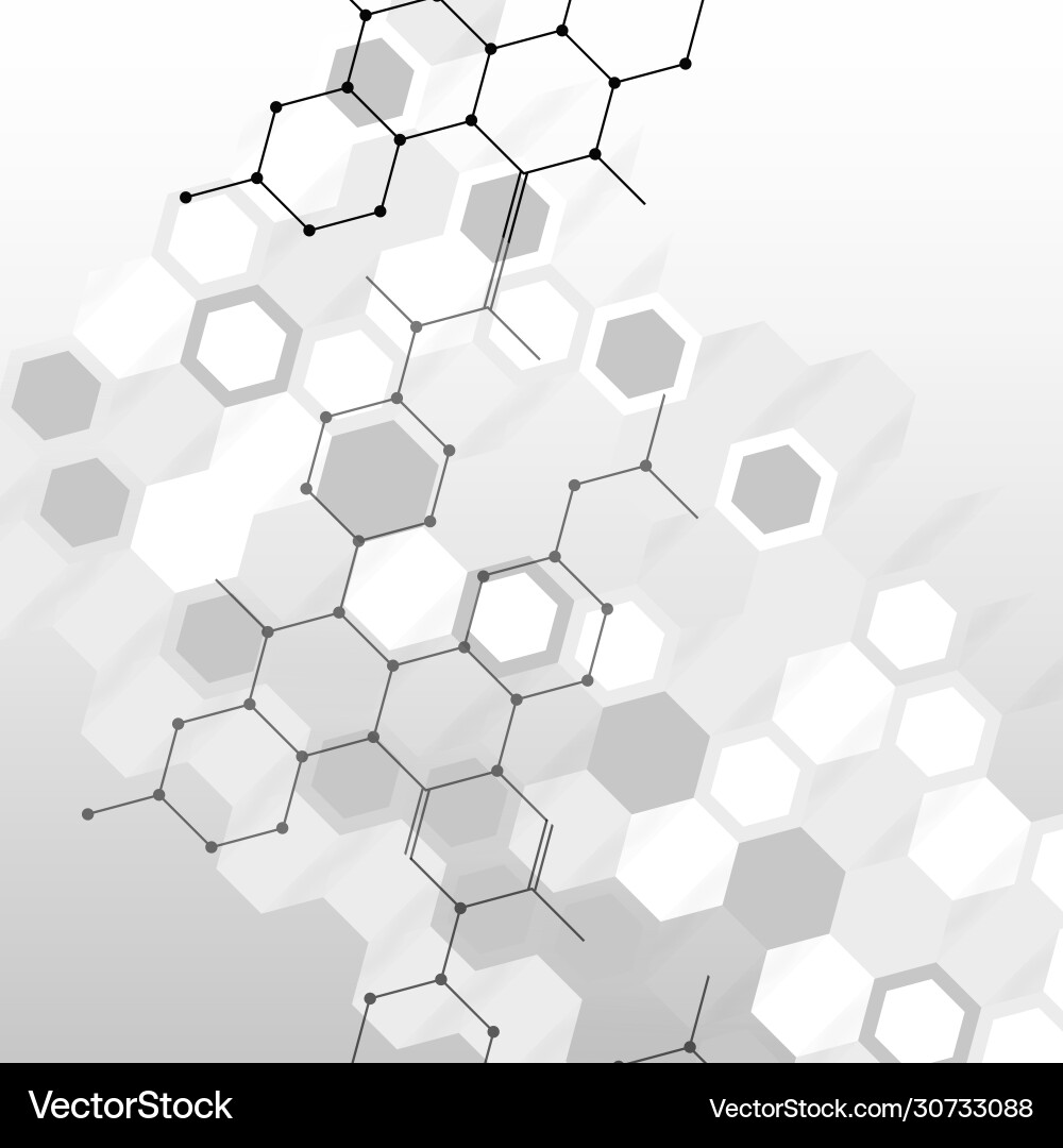 Hexagonal abstract connect background on grey Hexagonal abstract connect background on grey Vector Image