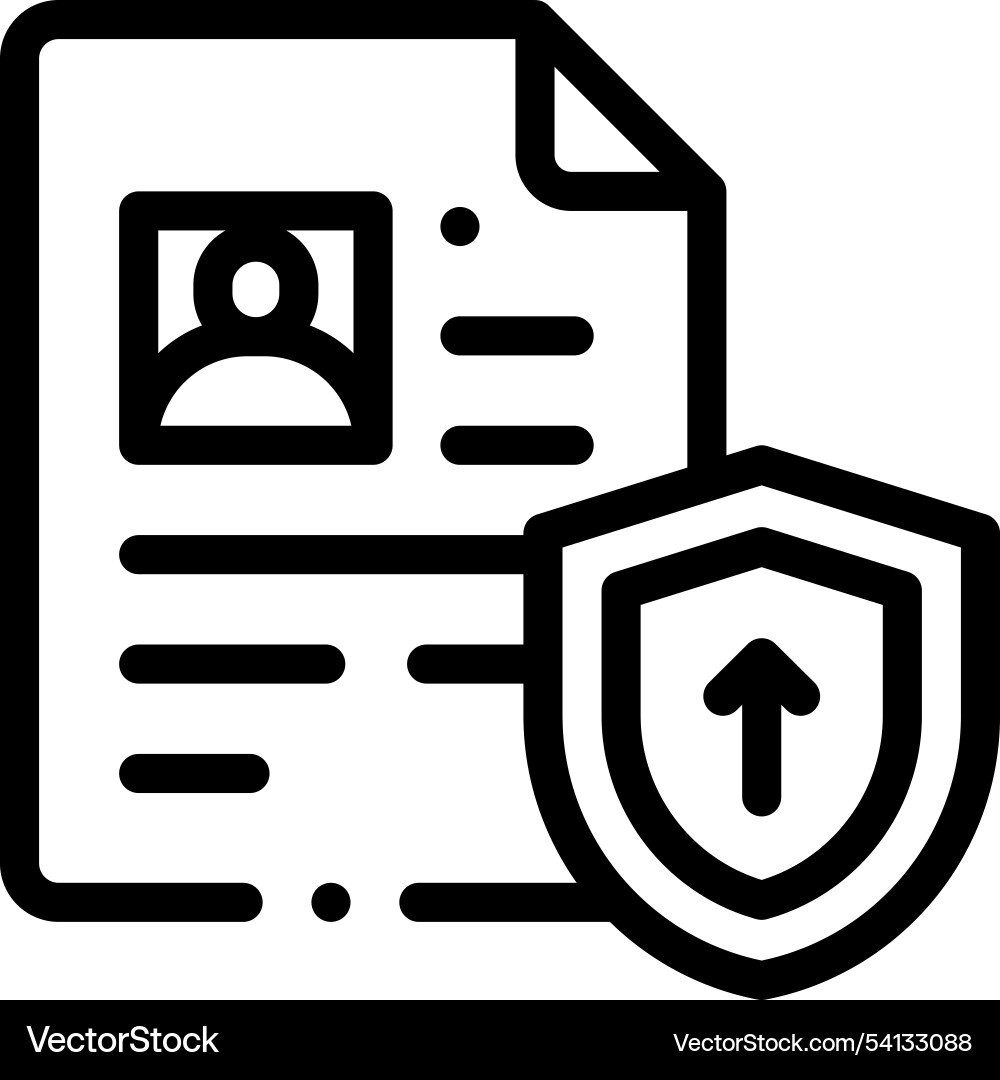 Insurance icon thin linear style design isolated Vector Image