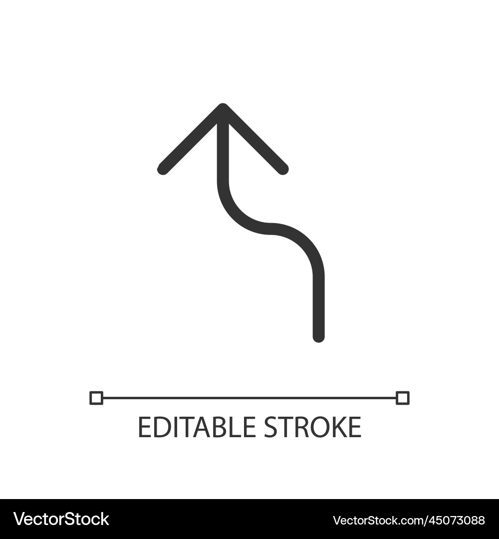 Left reverse turn arrow pixel perfect linear ui Vector Image