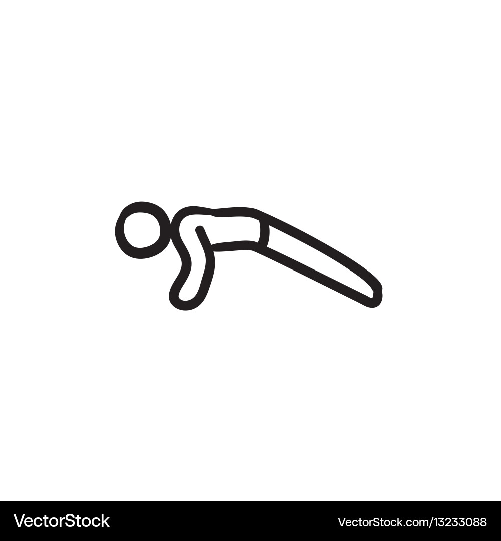 Man making push ups sketch icon vector image