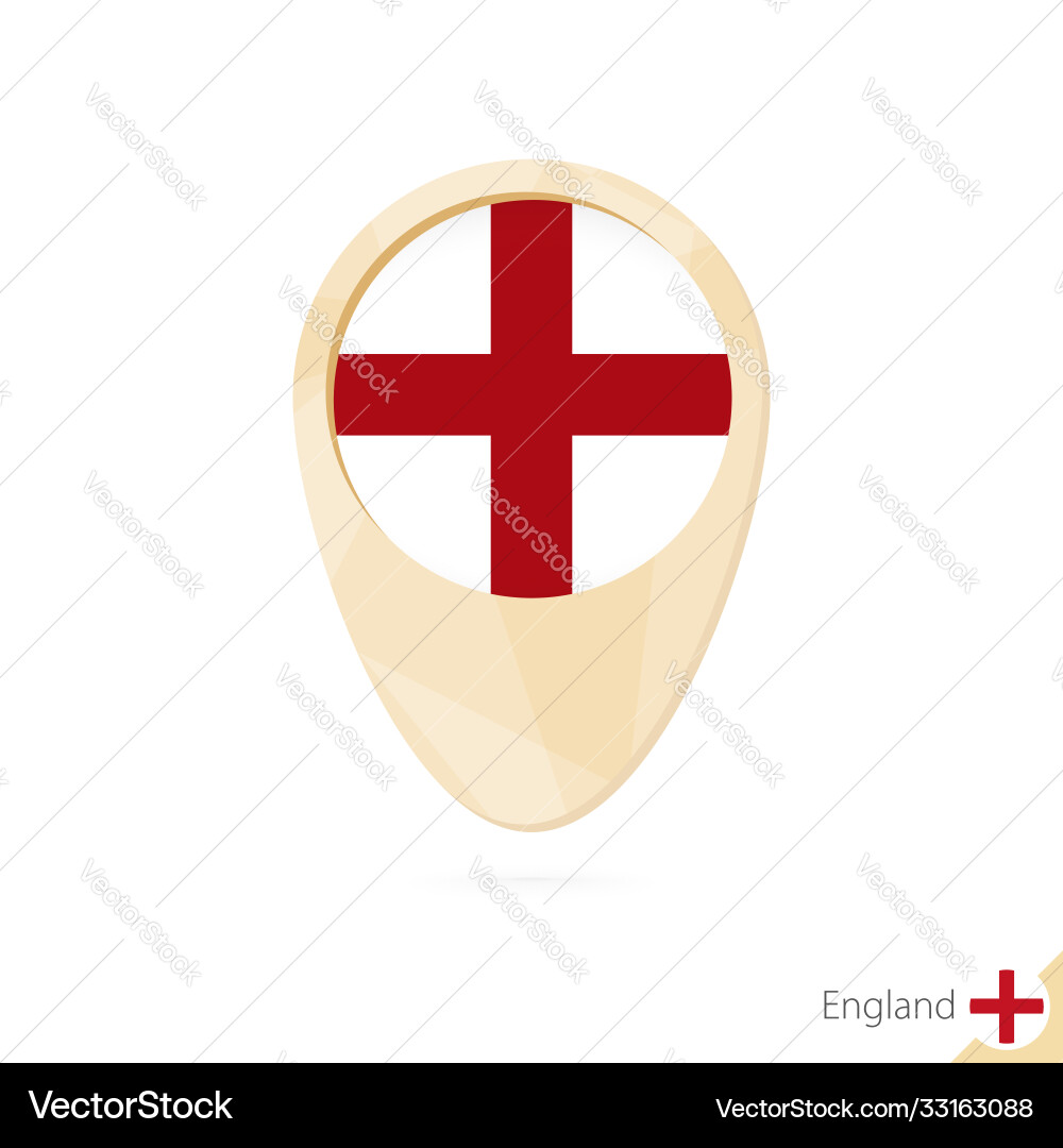 Map pointer with flag england orange abstract vector image