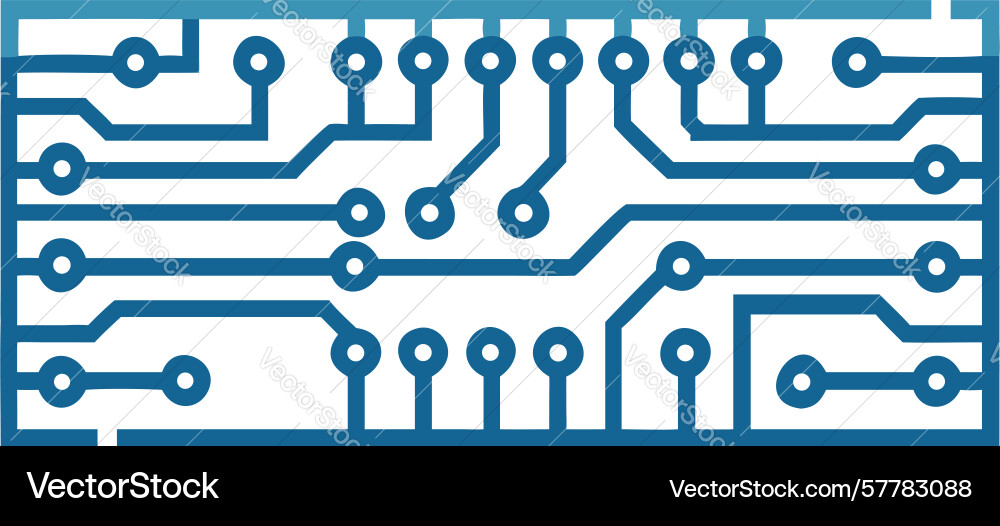 Microchip circuit board digital processing vector image