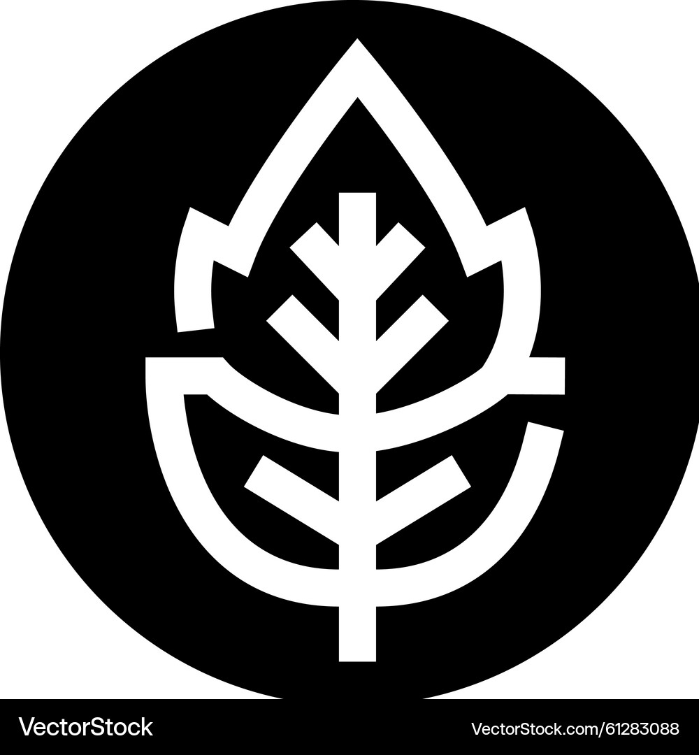 Minimalist Leaf Circle Logo – Royalty-Free Vector | VectorStock