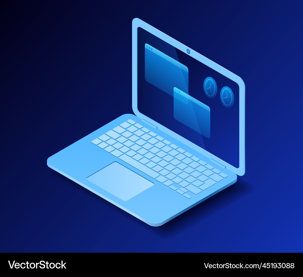 Notebook icon in flat style computer laptop Notebook icon in flat style computer laptop vector image