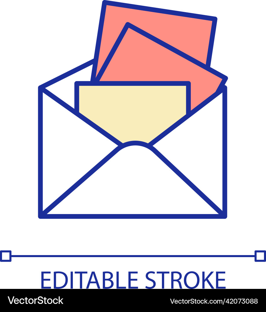 Overloaded email inbox rgb color icon Overloaded email inbox rgb color icon Vector Image