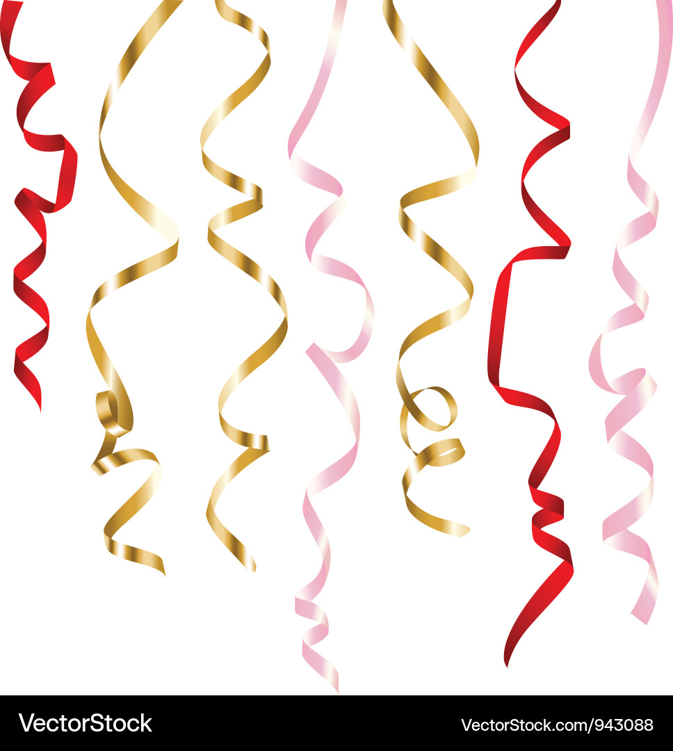 Ribbon collection on white background Vector Image