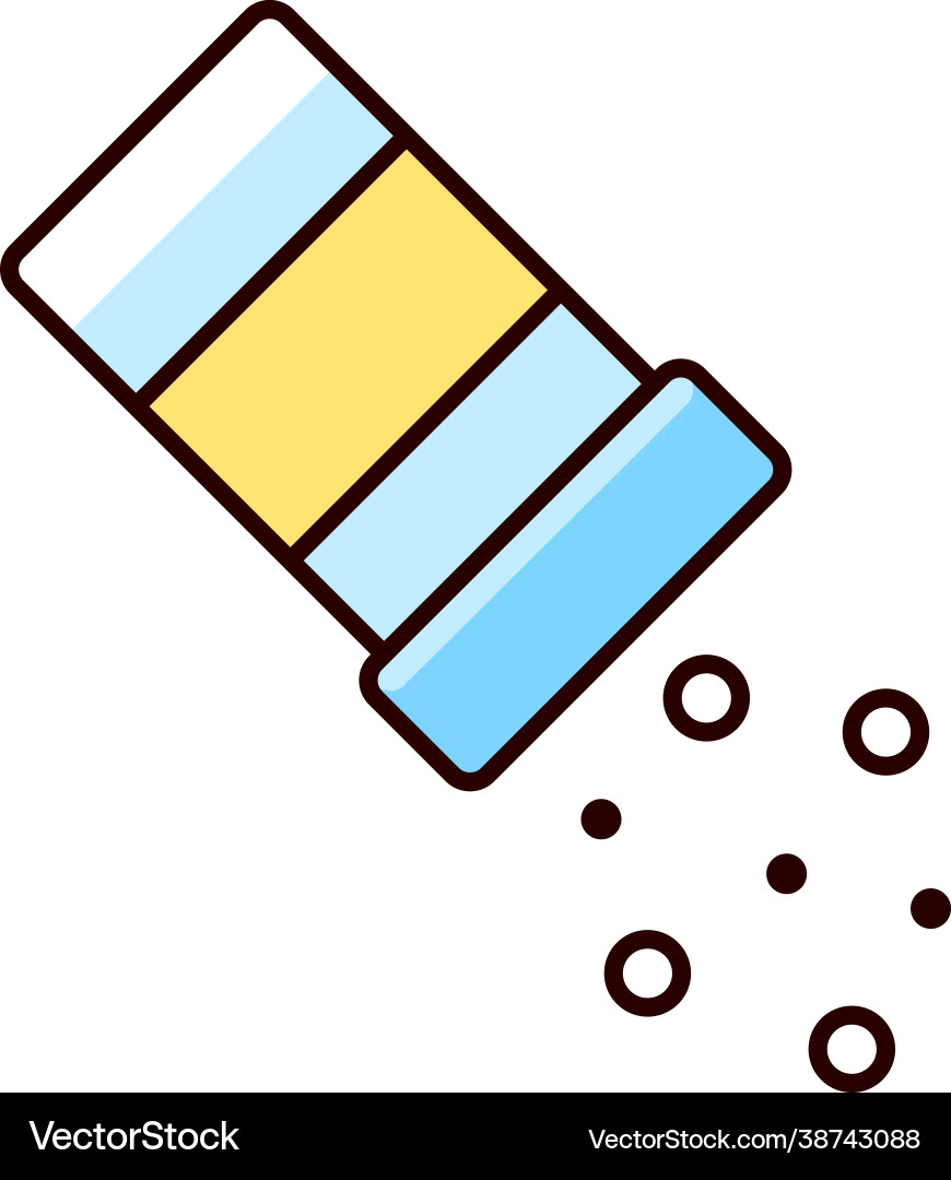 Sprinkle salt rgb color icon Sprinkle salt rgb color icon vector image
