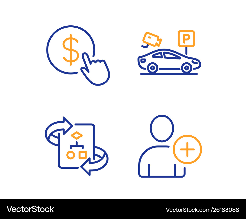 Technical algorithm buy currency and parking Technical algorithm buy currency and parking vector image