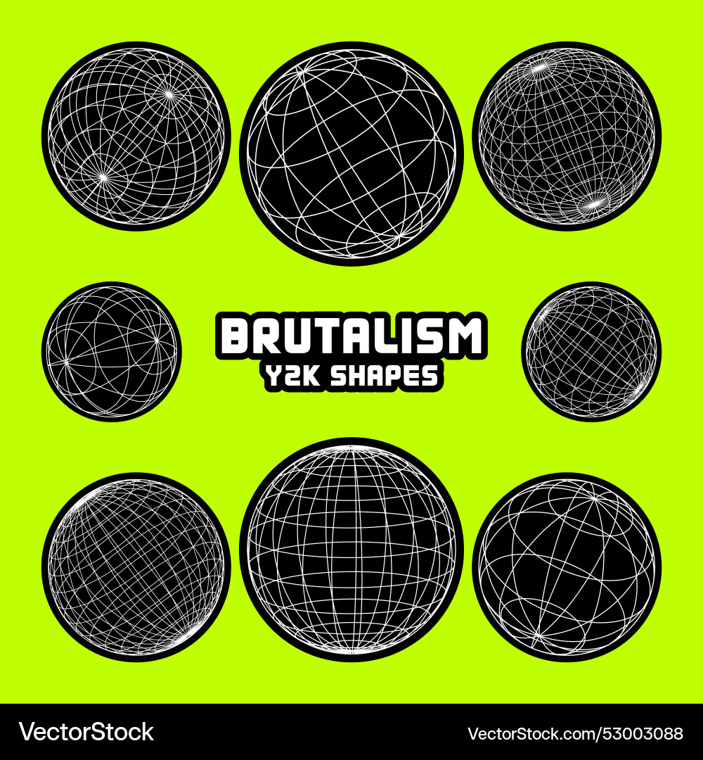 Wireframe shapes lined sphere perspective mesh Wireframe shapes lined sphere perspective mesh vector image