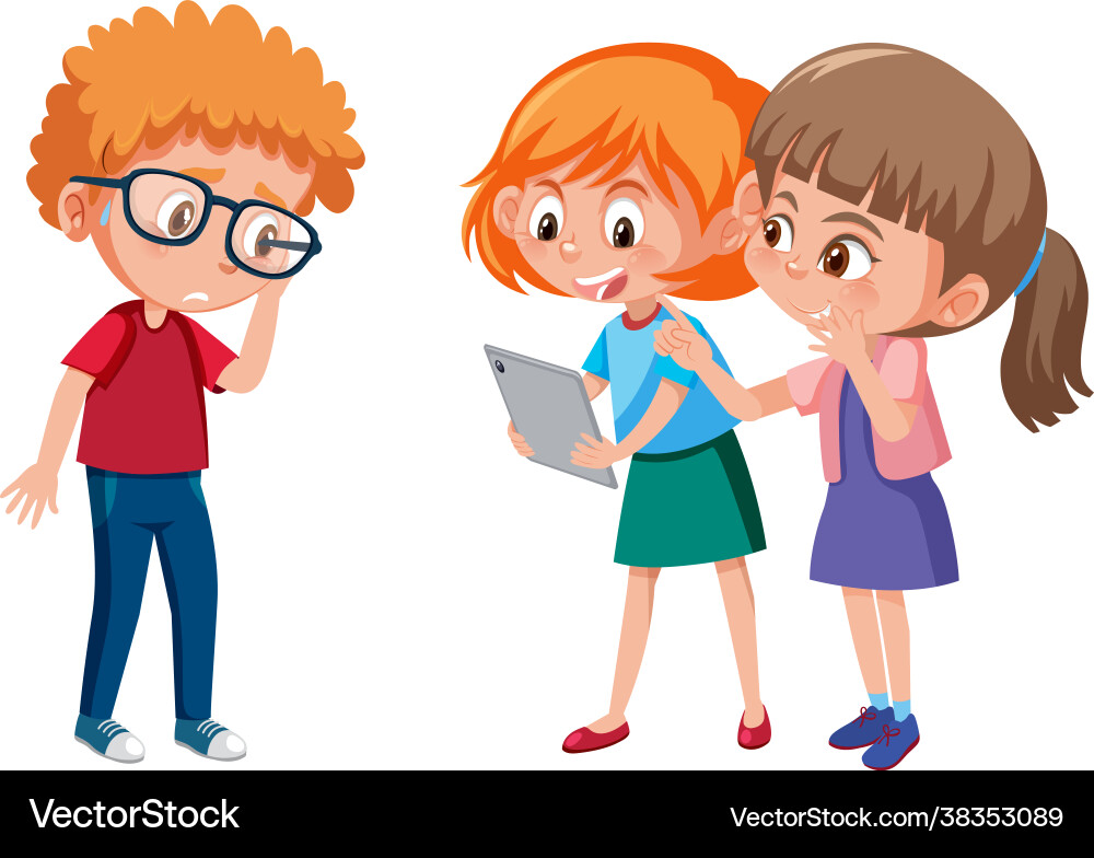 A boy with disappointed face because two girls A boy with disappointed face because two girls vector image