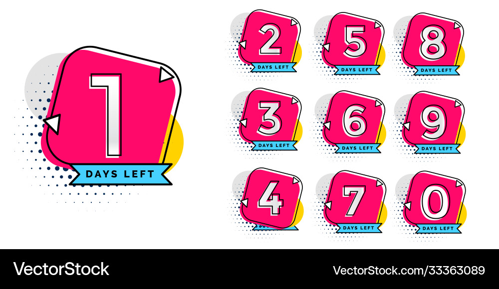 Abstract number days left symbol design vector image