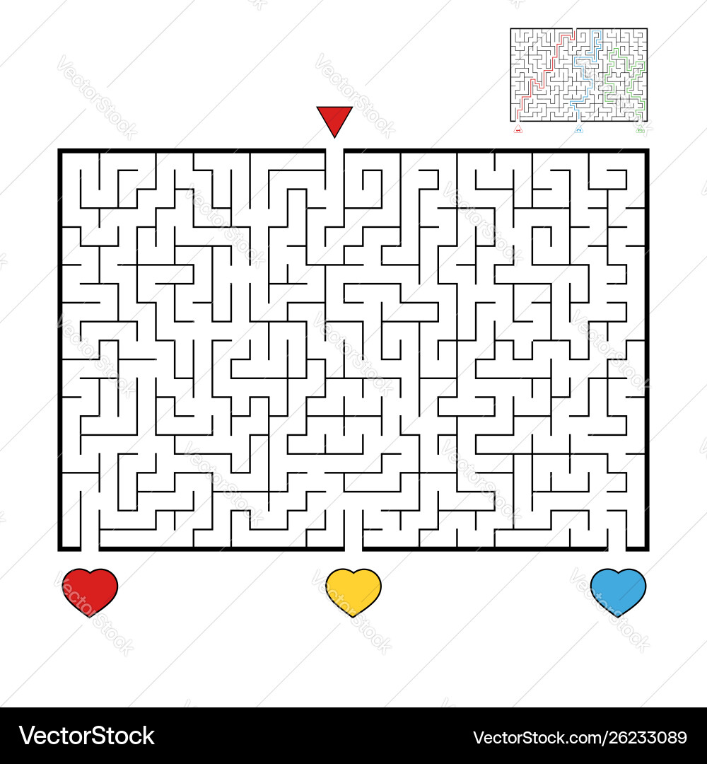 Abstract rectangular large maze game for kids Abstract rectangular large maze game for kids vector image