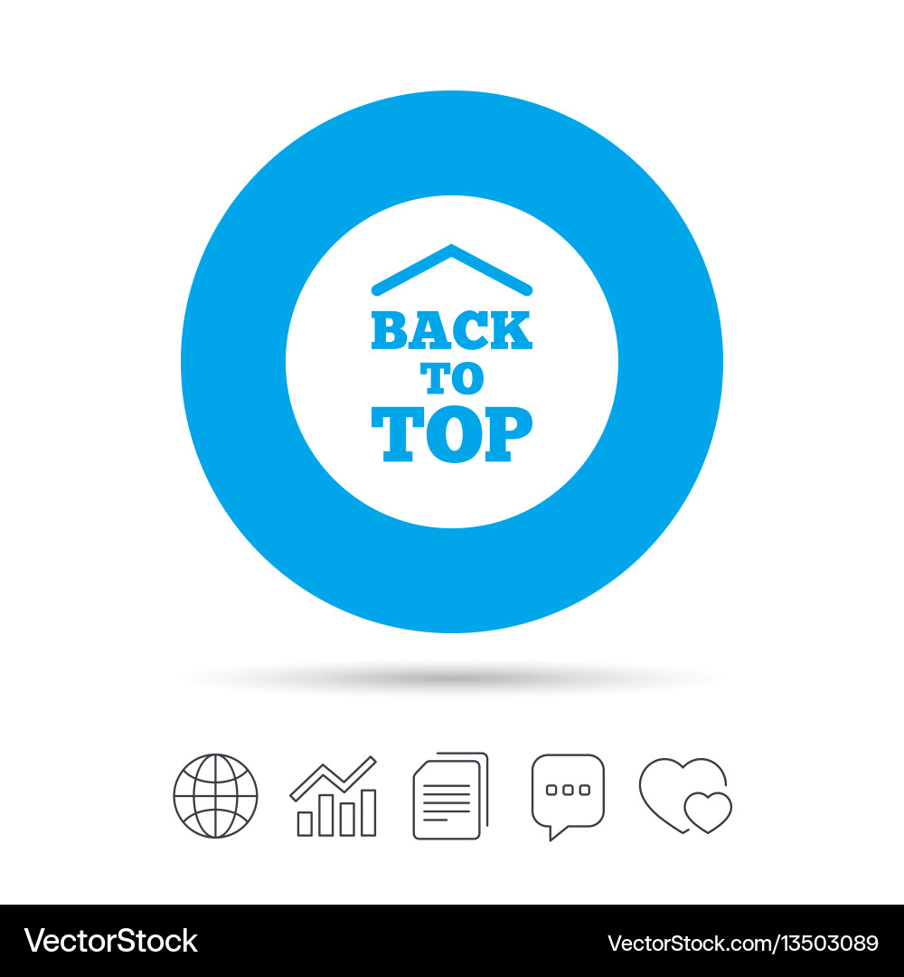 Back to top arrow sign icon scroll up symbol vector image